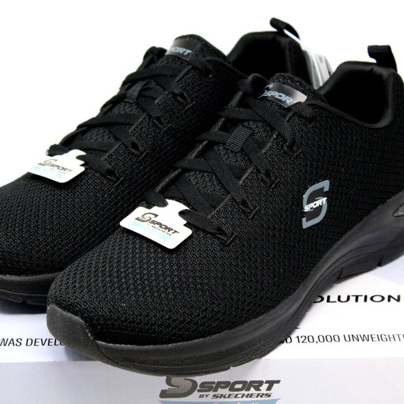 New S SPORT by SKECHERS Men's CAMRON Arch Support Black Sneakers Shoes Size 11.5 - Picture 10 of 12